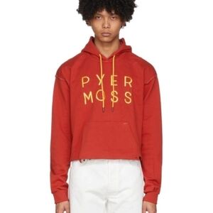Pyer Moss Red Classic Cropped Hoodie By Pyer Moss